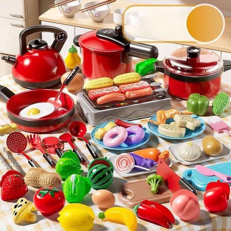Product Introduction of Kitchen Toy Set For Kids Pretend Play Home Kitchen Baby Cooking And Cutting Toy Set Enjoy Eating Dishes Simulation Cooking Memory Training & Observation 4-6 Years 15