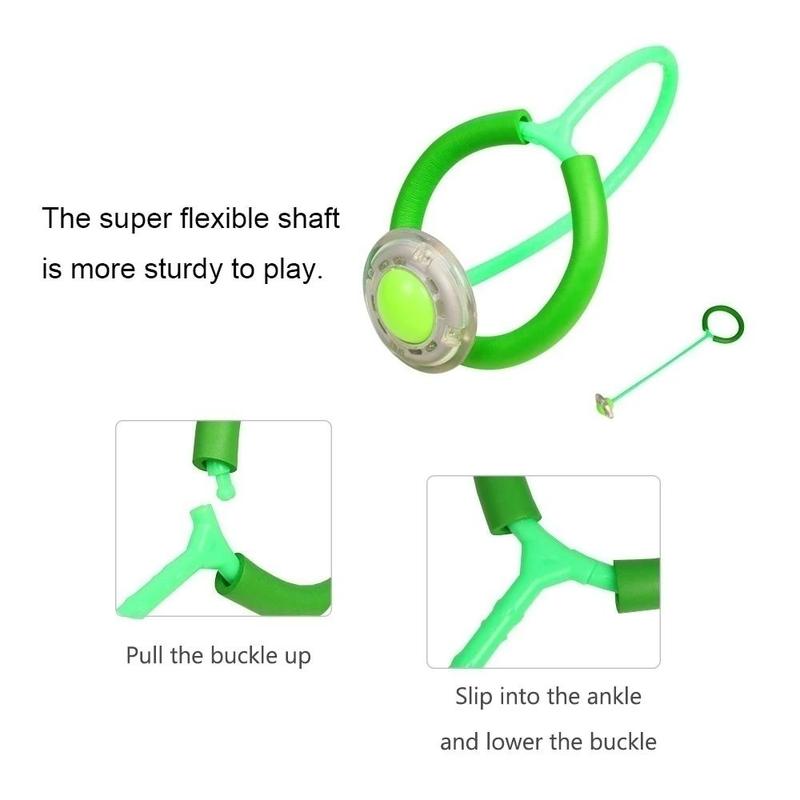 Product Introduction of Flashing Light Outdoor Sports Jump Ropes Sports Children Fitness One Foot Entertainment Toys Revolving Ball Glowing Bouncing Balls Flashing Skip Ball Flashing Wheel 20
