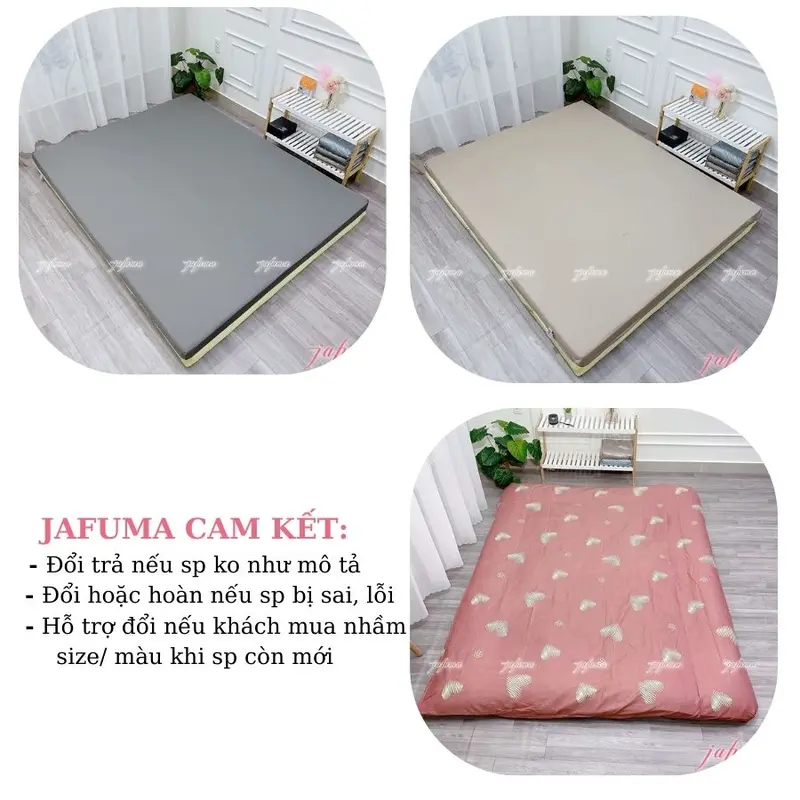 Áo bọc nệm topper 2 mặt có khóa kéo, Vỏ Bao Nệm Jafuma Cotton Poly và Thun Lạnh Ý | Nệm 3-10cm, ga giường thun lạnh 7