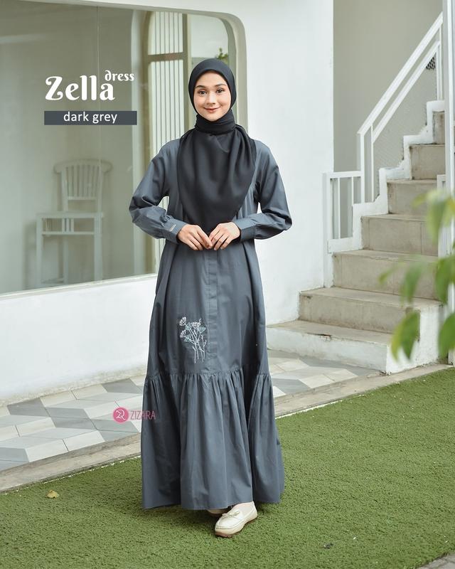 ZELLA DRESS BY ZIZARA GAMIS CANTIK Polos 1