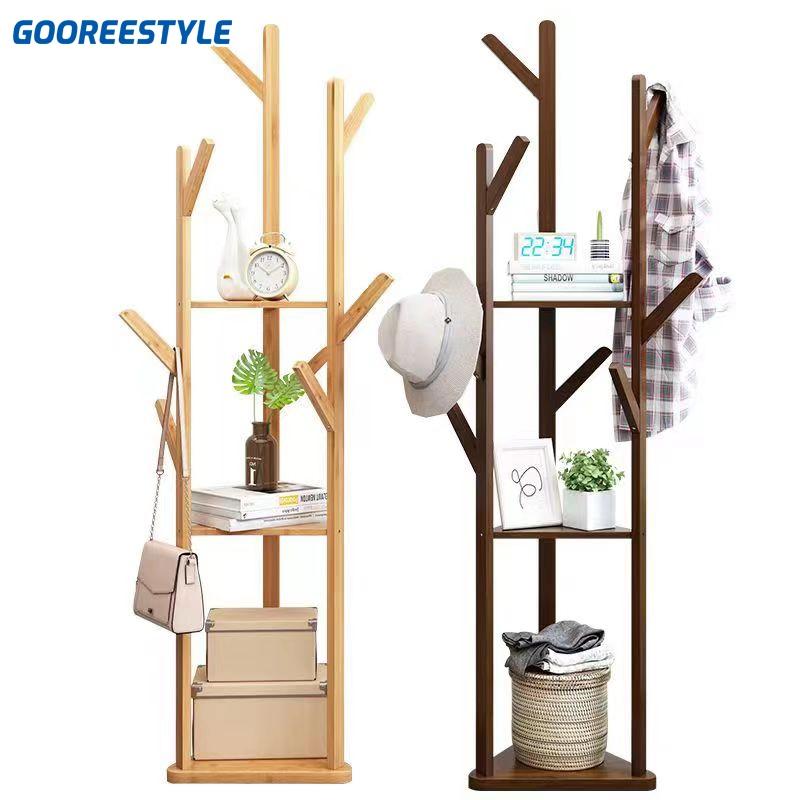 gooreestyle Bag Rack Stand Wood 40X40X165CM Bamboo Hanging Wooden ...