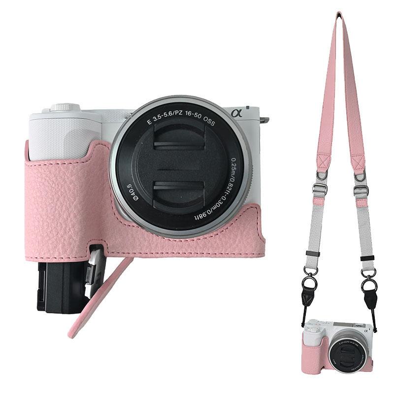 Product Introduction of PU Leather Camera Case For Sony ZVE10 II Half Body Cover With strap For Sony ZVE10 II ZVE10 Mark ii ZV-E10 II 16