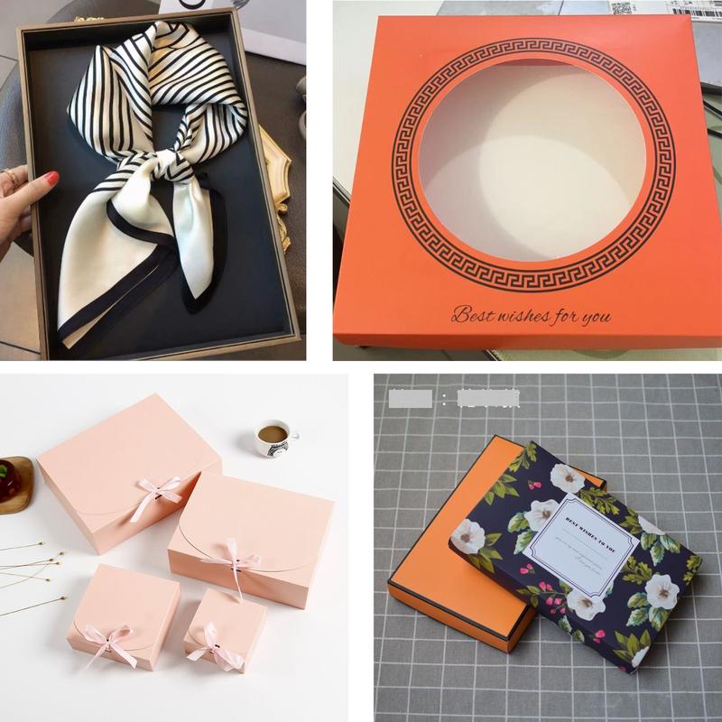 Hộp đựng khăn lụa khăn dạ- hộp giấy gói quà váy áo tặng sinh nhật lễ Tết 22x22x2.5