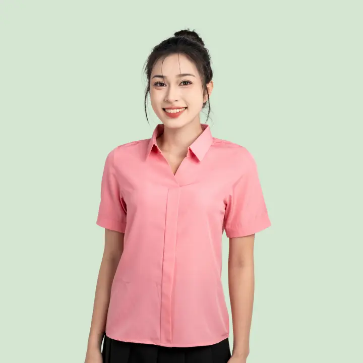 Áo Sơ Mi Công Sở Cộc Tay Không Cúc, Áo Sơ Mi Nữ Đẹp VPKT1 aosomi Top Shirt Women