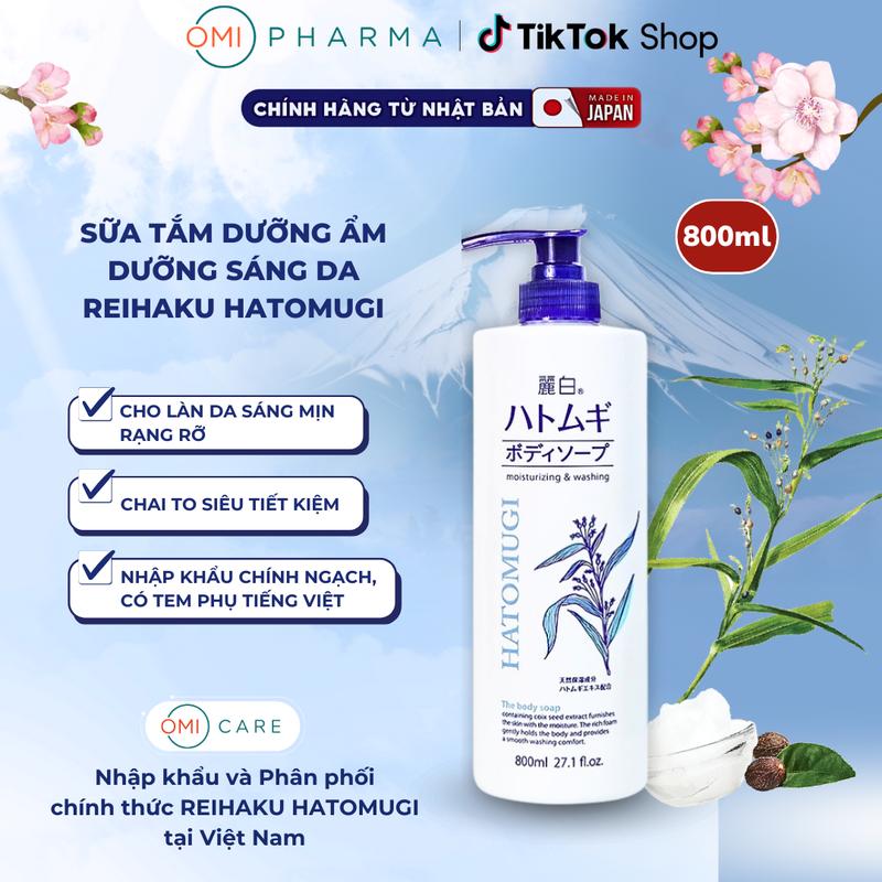 Sữa Tắm Dưỡng Ẩm Sáng Da Reihaku Hatomugi Body Soap 800ml Dưỡng Body Dưỡng Da Body