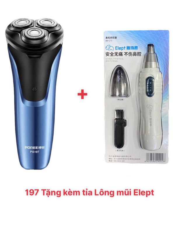 Máy Cạo Râu Poree Ps-197 Tặng kèm Cắt Tỉa lông mũi Elept