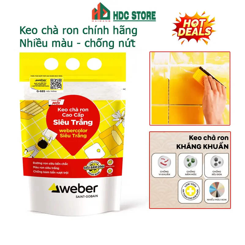 Keo cha ron  Weber, Chông nứt chống vi khuẩn - Keo Weber dùng nơi khô ráo trong nhà