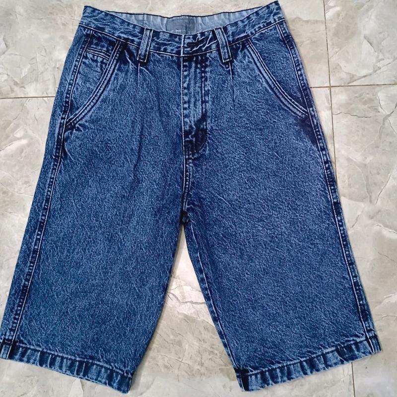 Quần ngố bò nam trung niên túi chéo thụng rộng