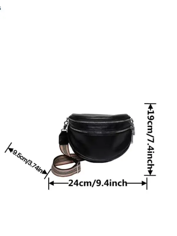 Women's Solid Color Fanny Pack, Fashionable Pu Leather Sling Bag for Daily Used, Casual Trendy Versatile High-quality Daily Commuting Bag 1