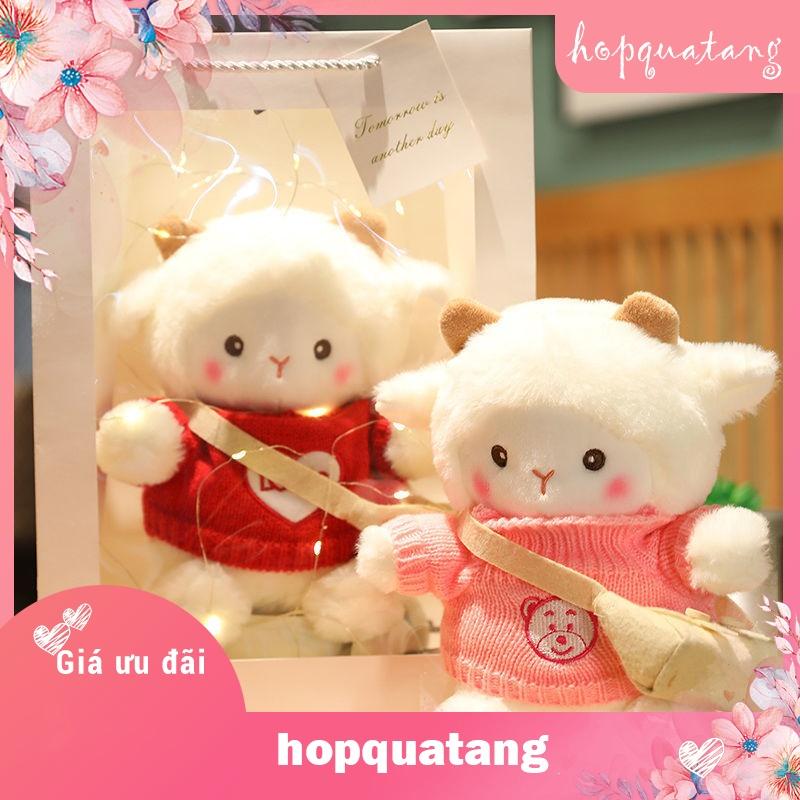  Gấu Nhồi Bông Cừu Lạc Đà Alpaca Trắng Mềm Mại Kèm Túi Quà Tặng Đáng Yêu Xinh Xắn 