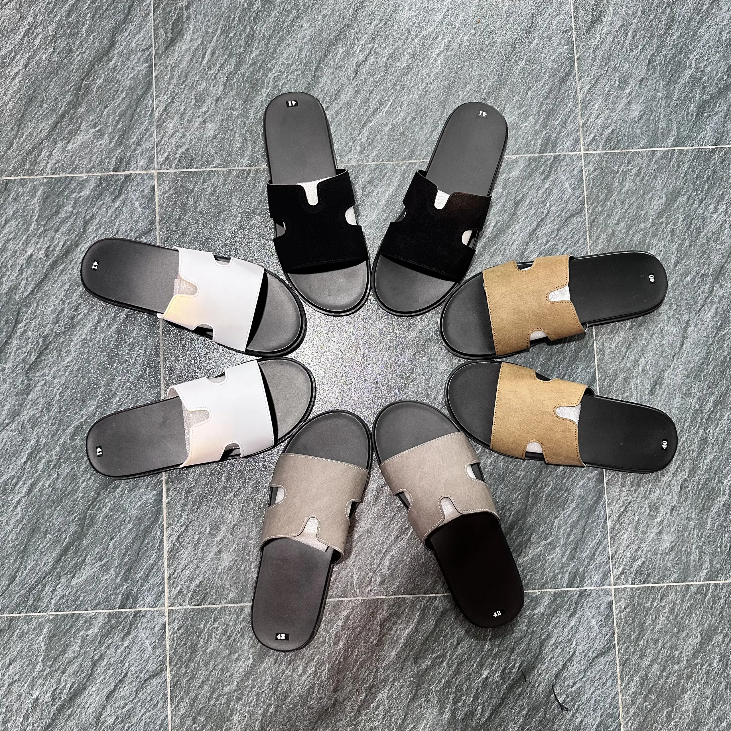 FREE SHIP ] ( 4 MÀU ) Dép Lê thời trang có sẵn 36-43 Nam Đế cao xu Cao Su Đế Bằng Nhung Ong