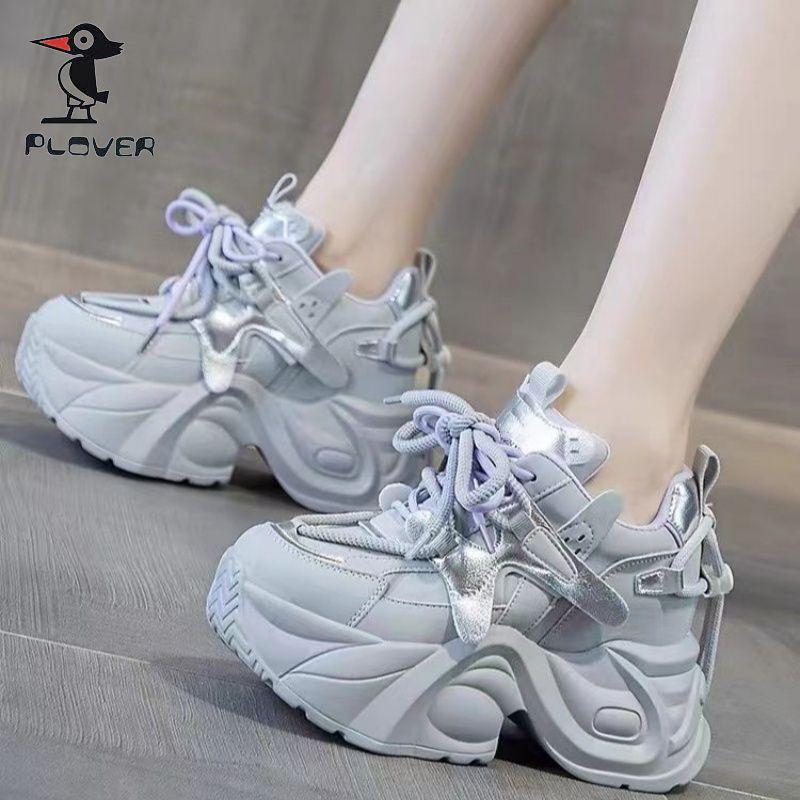Giày Thường Ngày Cho Nữ, Dad Shoes, Hàng Mới Về 2024, Siêu Phổ Biến, Giày Đế Bằng Crochever, Màu Trắng 0