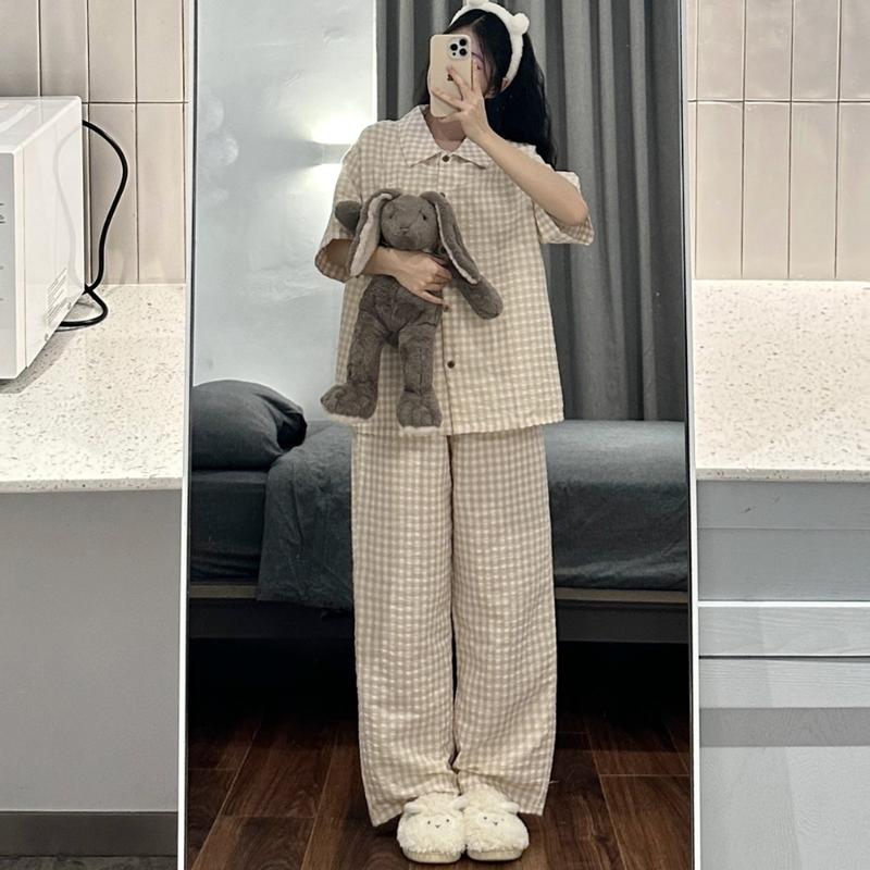 SET BỘ ĐỒ NGỦ DÀI ÁO FORM RỘNG + QUẦN DÀI YORIS - 8172 Women Nữ