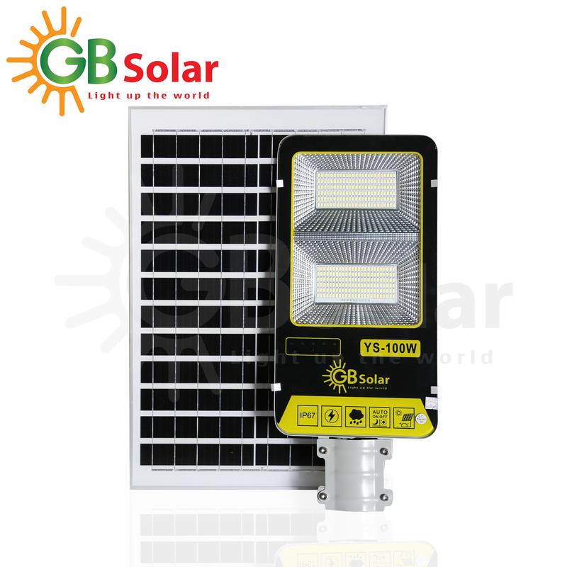 Đèn Năng Lượng Mặt Trời Bàn Chải 100W, 200W, 300W, 400W, Vỏ Nhôm Nguyên Khối, Hàng Chính Hãng Công Ty GB Solar Bảo 3 Năm + Tặng Đèn Chống Trộm Năng Lượng 190k dentru congnangluong đèn  năng 2