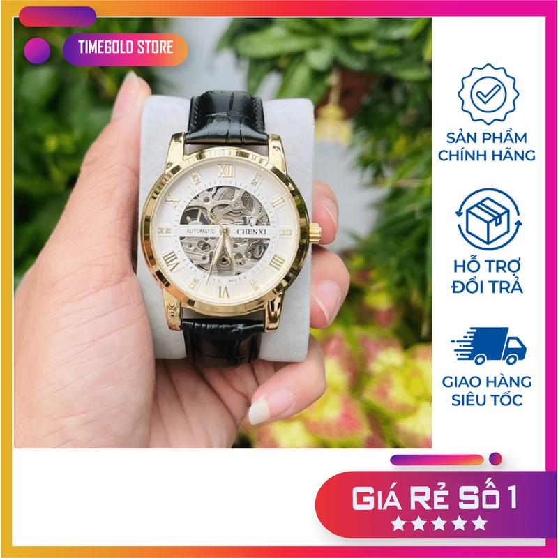 Đồng hồ cơ nam Chenxi dây da lộ máy tự động cao cấp CX-8802 - Đeo Tay Watch