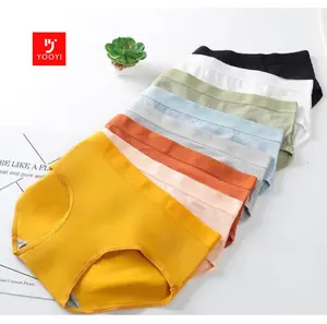 Yooyi Celana Dalam Seamless CD Wanita Tanpa Jahitan Anti Nyeplak Fashion Sutra Wanita M L XL 2XL spandex hitam 002 Motif Katun