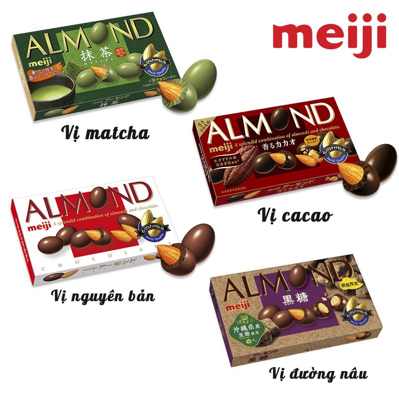 Socola bọc hạnh nhân Meiji Almond nội địa Nhật nhiều chọn lựa