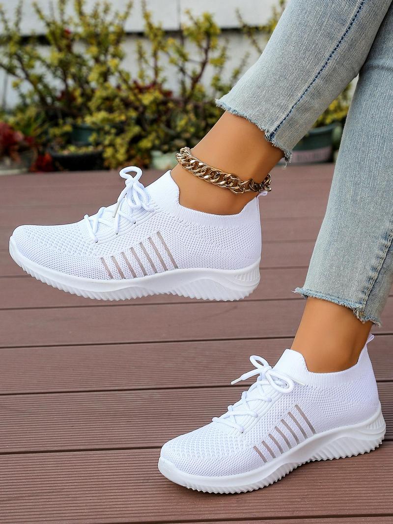 Product Introduction of Women's Fashionable Breathable Mesh Sneakers, Casual Comfortable Sports Running Shoes, All-match Round Toe Shoes for Daily Wear 6