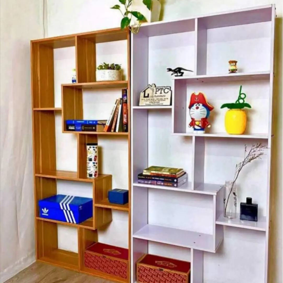 Kệ Sách Gỗ Để Sàn Đa Tầng Thông Minh Kệ Sách Chữ U Kích Thước 140x70x20cm
