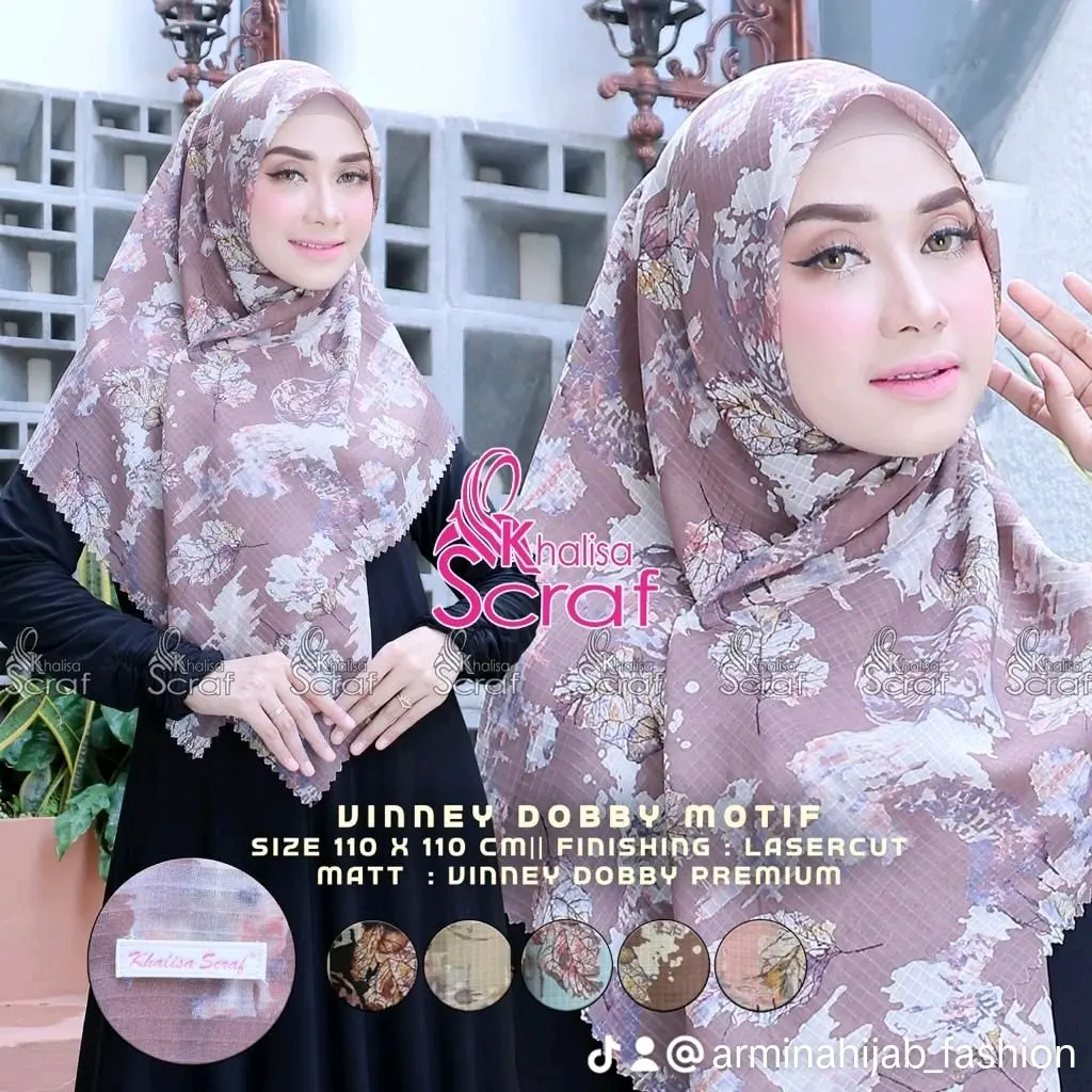 Vinney Dobby Motif Katun