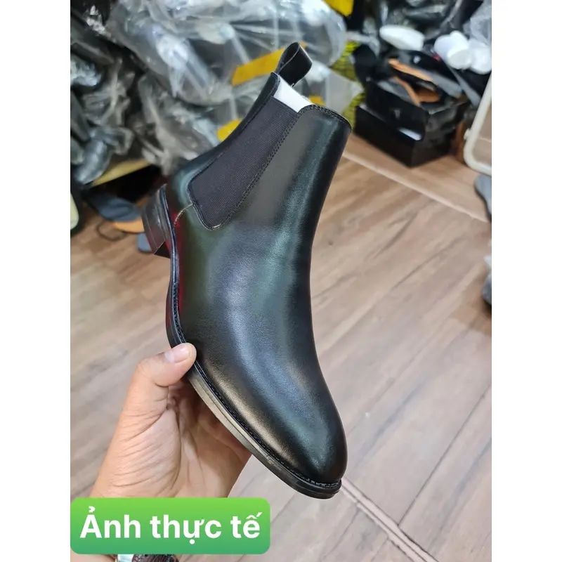 Giày Da Nam Công Sở Chelsea boots Classic Vải Canvas 6