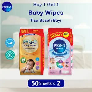Paseo Tissue Tissu Tisu Basah BABY WIPES isi 2x50 sheet [ Buy 1 Get 1
