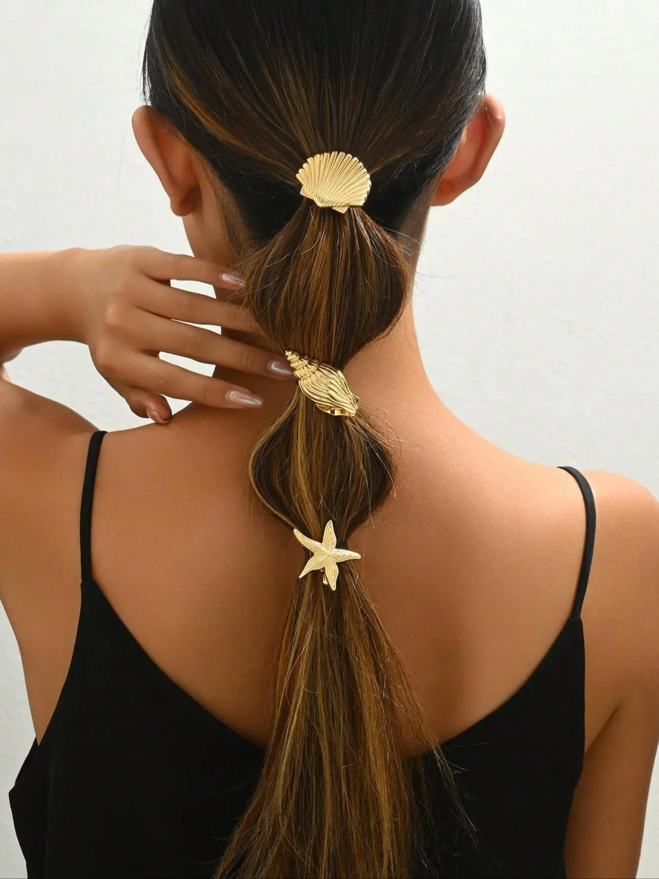 Shell & Starfish Design Hair Clip, Elegant Hair Accessories for Women & Girls, Minimalist Headwear Suitable for Thick Hair
