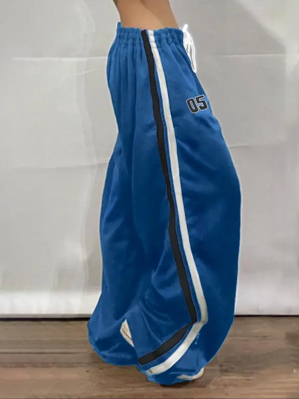 Women's Figure Print Side Stripes Pants, Casual Comfy Trousers for Daily Wear, Ladies Bottoms for All Seasons 4
