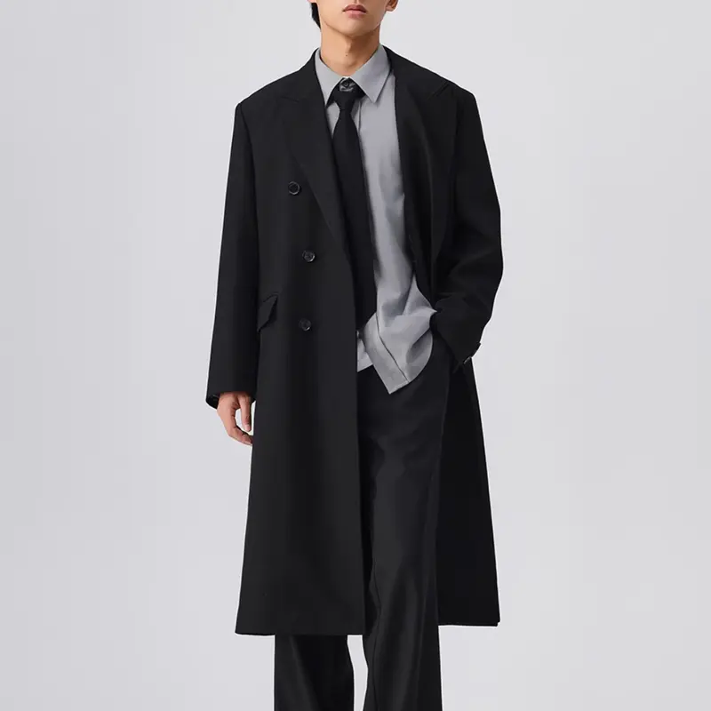 Áo Măng Tô Dạ MANDO Menswear Dáng Dài 6 Cúc Kiểu Vest Chất Liệu Dạ Ép Cao Cấp COA002 3