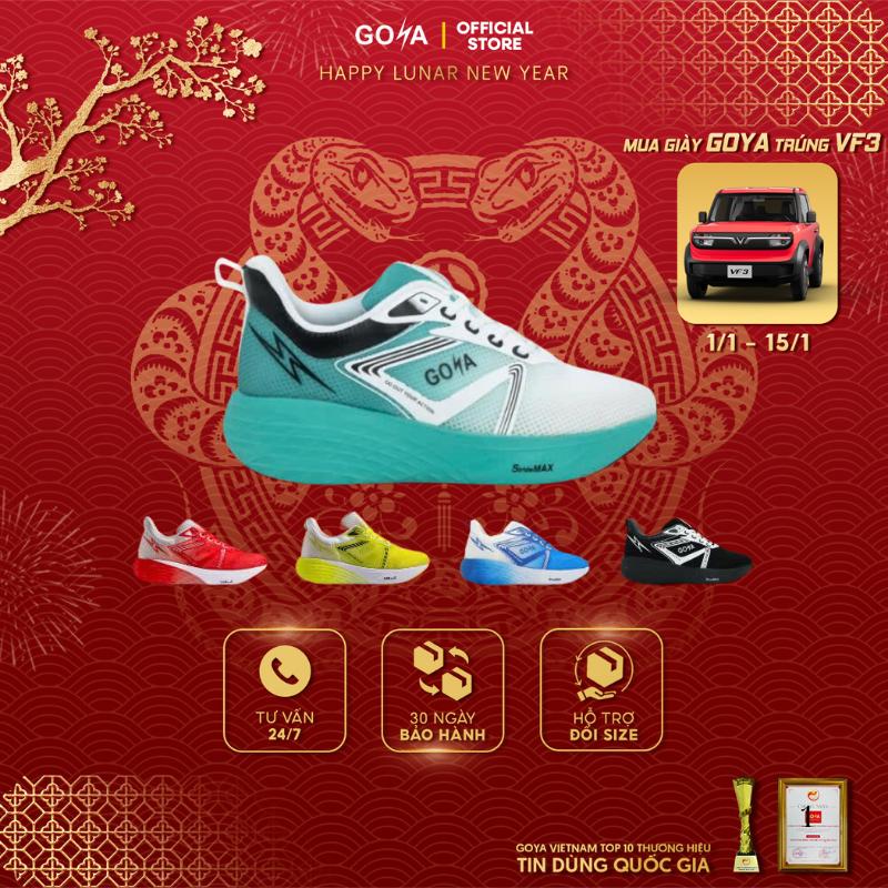 [Sale Lẻ Size] Giày  Sneaker thể thao chạy bộ chính hãng GOYA Strides 2 Đế Xanh đệm êm, thoáng khí, bứt phá trên mọi khung đường hoàn hảo cho nam nữ Tập Chạy Bộ, Tập Thể Dục