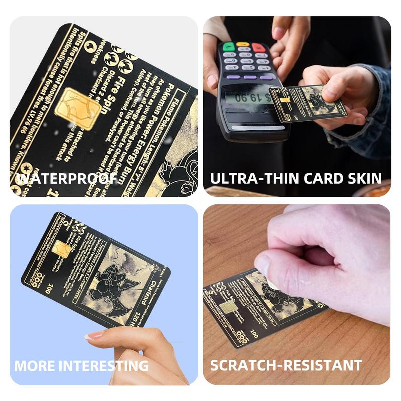 Credit Card Skin Sticker, 4 Counts/set Ultra-thin Skin Vinyl No Residue Sticker, Waterproof & Scratch Resistant Bank Card Skin Protector 7