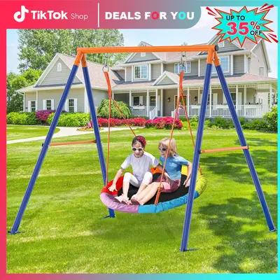 Platform Swing Seat Saucer Tree Swing For Kids - 700LB Capacity