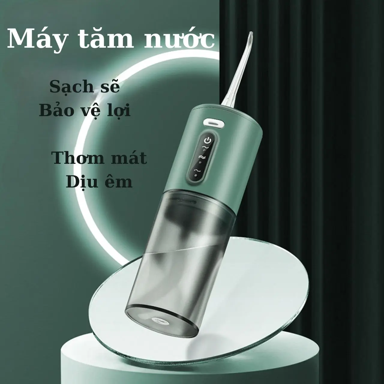 Máy Tăm Nước Cầm Tay 3 Chế Độ Tia Nước Chăm Sóc Răng Miệng Giúp Hơi Thở Thơm Mát