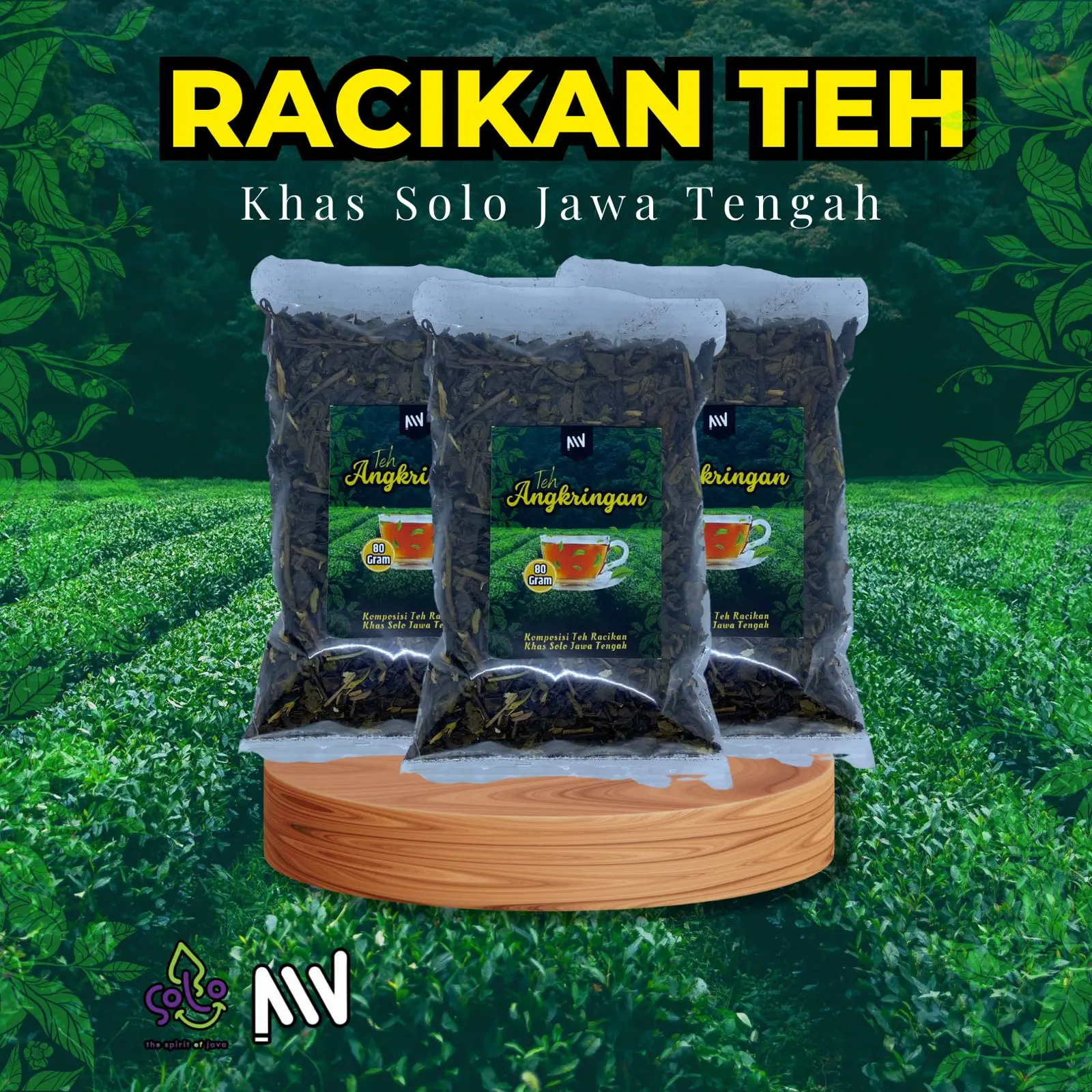 Teh Angkringan Kemasan 80 Gram / Teh Khas Solo Viral Untuk Jualan / Teh Kombinasi Campuran Khas Surakarta Nasgitel