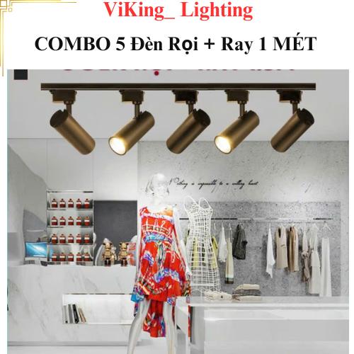 COMBO 5 Đèn Rọi Ray COB 10W 20W 30W 40W kèm Thanh Ray 1 Mét  Đèn Rọi Ống Bơ Đèn Led Đèn Soi Tranh Trang Trí Decor Chiếu Sáng Shop Quần Áo Quán Cà Phê