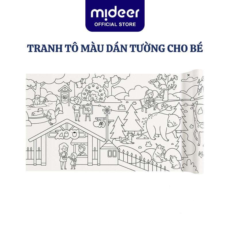 Tranh tô màu dán tường cho bé khổng lồ 4m*40cm Mideer Adhesive Colouring Scroll