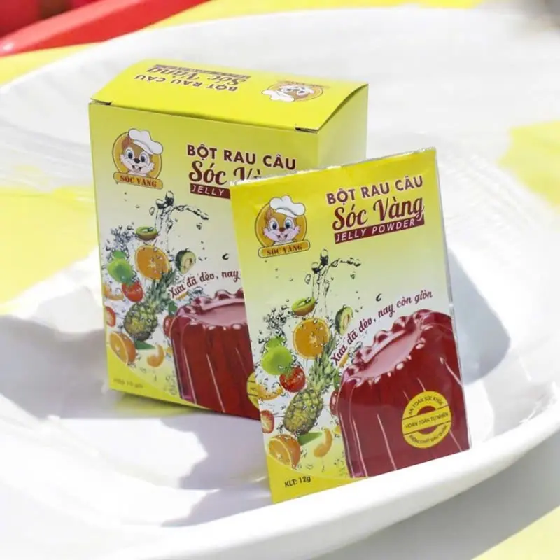 bột rau câu Sóc Vàng dẻo giòn Hộp 10 Gói 1