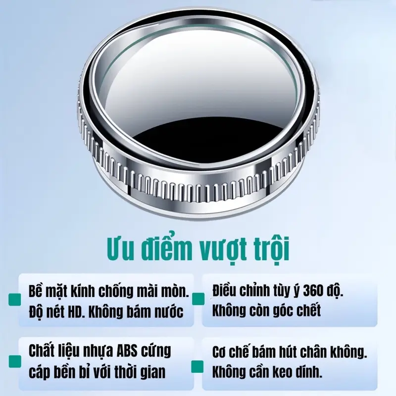 Cặp 2 Gương Cầu Lồi GCL-01 Gắn Kính Hậu Ô Tô Xoay 360 Xoá Điểm Mù Sử Dụng Đế Hút Không Để Lại  vết keo khó tẩy. 6