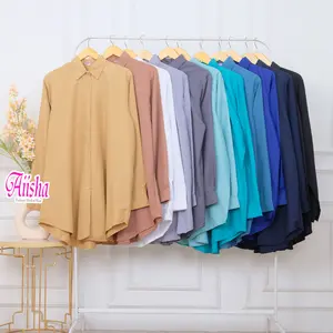 AIISHA | Atasan Oversize Wanita | Kemeja Polos Bigsize | Kemeja Wanita Jumbo Muat BB 50 - 125 KG Basic Kancing AIISHA | Atasan Oversize Wanita | Kemeja Polos Bigsize | Kemeja Wanita Jumbo Muat BB 50 - 125 KG Basic Kancing