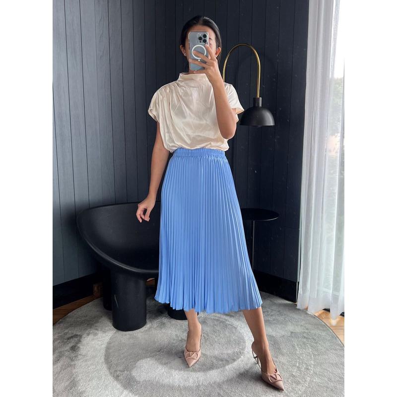 Rok Plisket Midi / Rok Plisket Tanggung / Rok 7/8  / Plisket Premium / Pleated Skirt 3