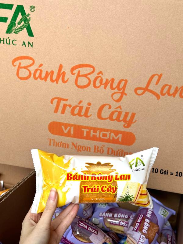 (1 LỐC 10 CÁI+TẶNG 1 CÁI) Bánh bông lan Phúc An vị thơm 60g Ăn Vặt Food Snack banh  keo munchables 2