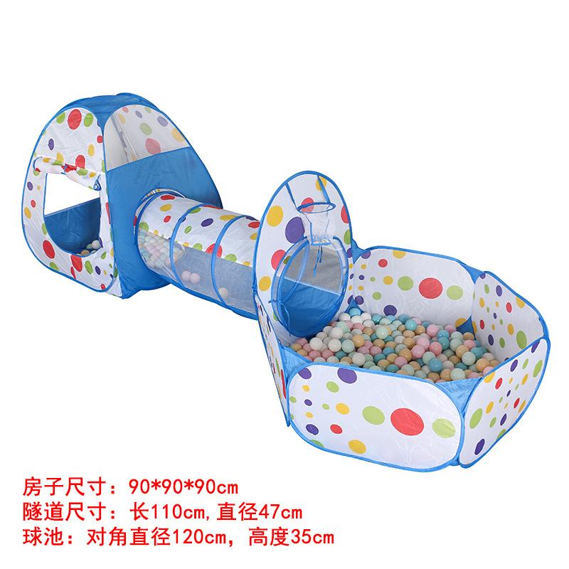 Children's Tent Crawling Game Tunnel Cabin Boys and Girls Baby House Playing Toy Play House Ocean Ball Pool 2