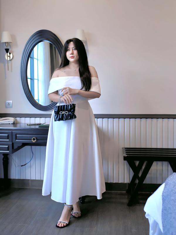ĐẦM THIẾT KẾ BIGSIZE BẸT VAI TRƠN D362 (TÁO ĐỎ BIGSIZE 55-90KG) 3