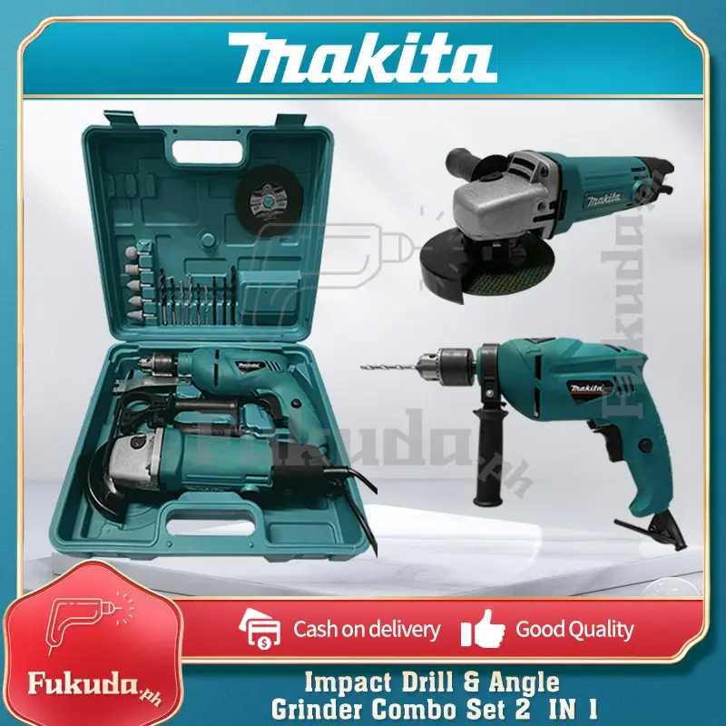 MAKITA 2 in 1 Power Tool Set 850W - Grinder and Drill in a BOX