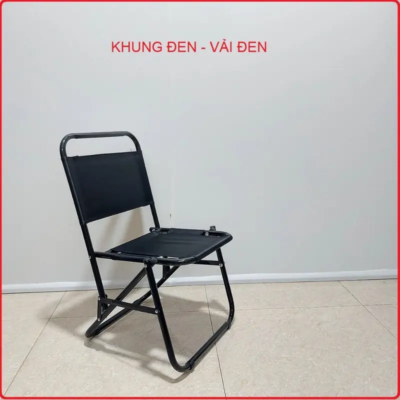 Ghế vải dù màu đen  sơn tĩnh điện cho quán Trà chanh ,Câu cá ,du lịch…. Màu đen Màu đen Màu đen 0