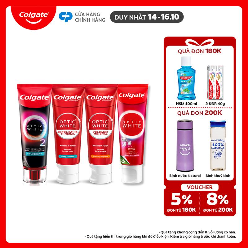 [Duy nhất 14-16.10] Bộ sưu tập các vị kem đánh răng Colgate Optic White hỗ trợ Trắng Răng