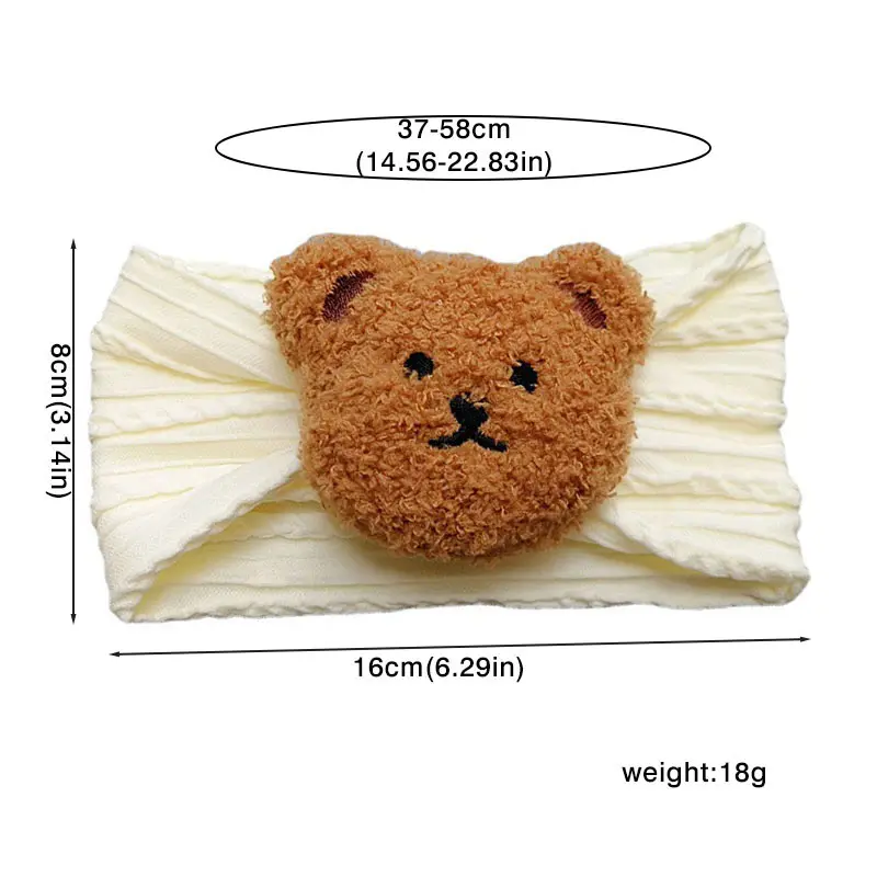 Băng Đô Em Bé Dễ Thương, Gấu Hoạt Hình, Dây Buộc Tóc Nylon Co Giãn Cho Trẻ Sơ Sinh, Trẻ Sơ Sinh, Bé Gái, Bé Trai, Khăn Xếp Rộng, Mũ Đội Đầu, Phụ Kiện Tóc Cho Trẻ Em 5