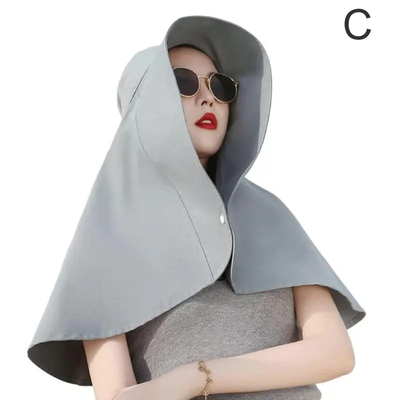 Mũ Chống Nắng Và Bảo Vệ Cổ Cho Bé Gái, Có Mái Hiên Lớn, Chống Tia UV, Mũ Áo Choàng Che Nắng Mở Rộng Hat Nón Women Cap 8