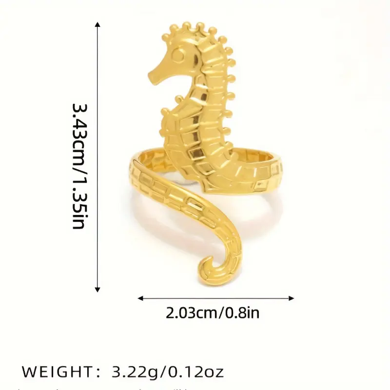 A Minimalist And Playful Seahorse Ring exquisite gift 4