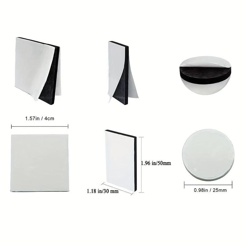Double Sided Square and Round Tape, Multifunctional Self Adhesive Foam Pad, Non-slip Strong Adhesive Tape, Mounting Pad for Home Office Wall Decor 1